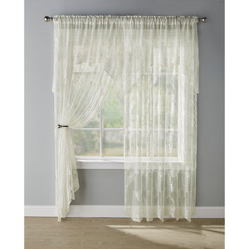 Ella Floral Lace Panel with Attached Valance