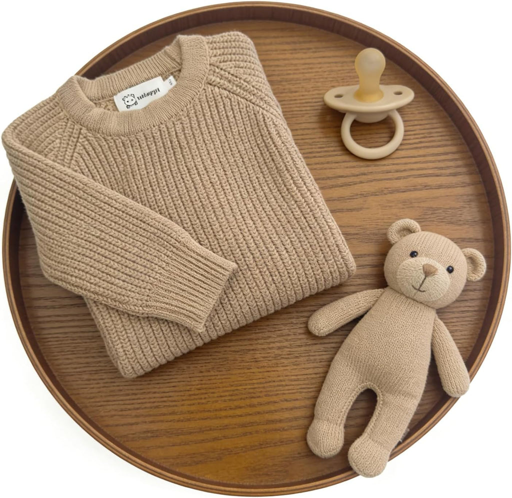 Cozy Baby 100% Cotton Knitted Romper, White Long Sleeve Jumpsuit, Winter Outfit, Button Closure