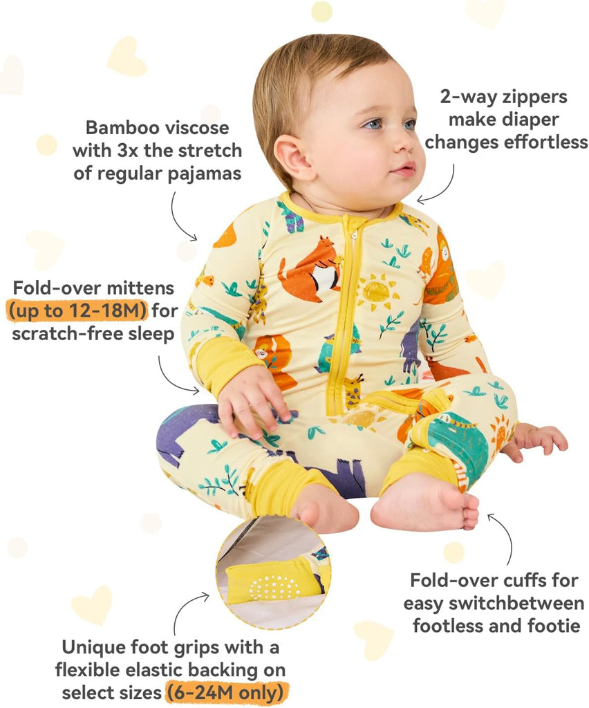 Viscose Baby Footie Pajama, Zipper Sleeper Boys Girls