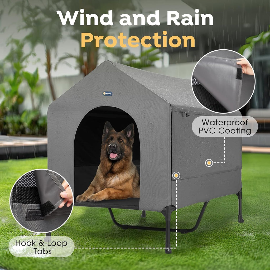 47" Dog House, 2-in-1 X-Large Dog House Outdoor Indoor Weatherproof