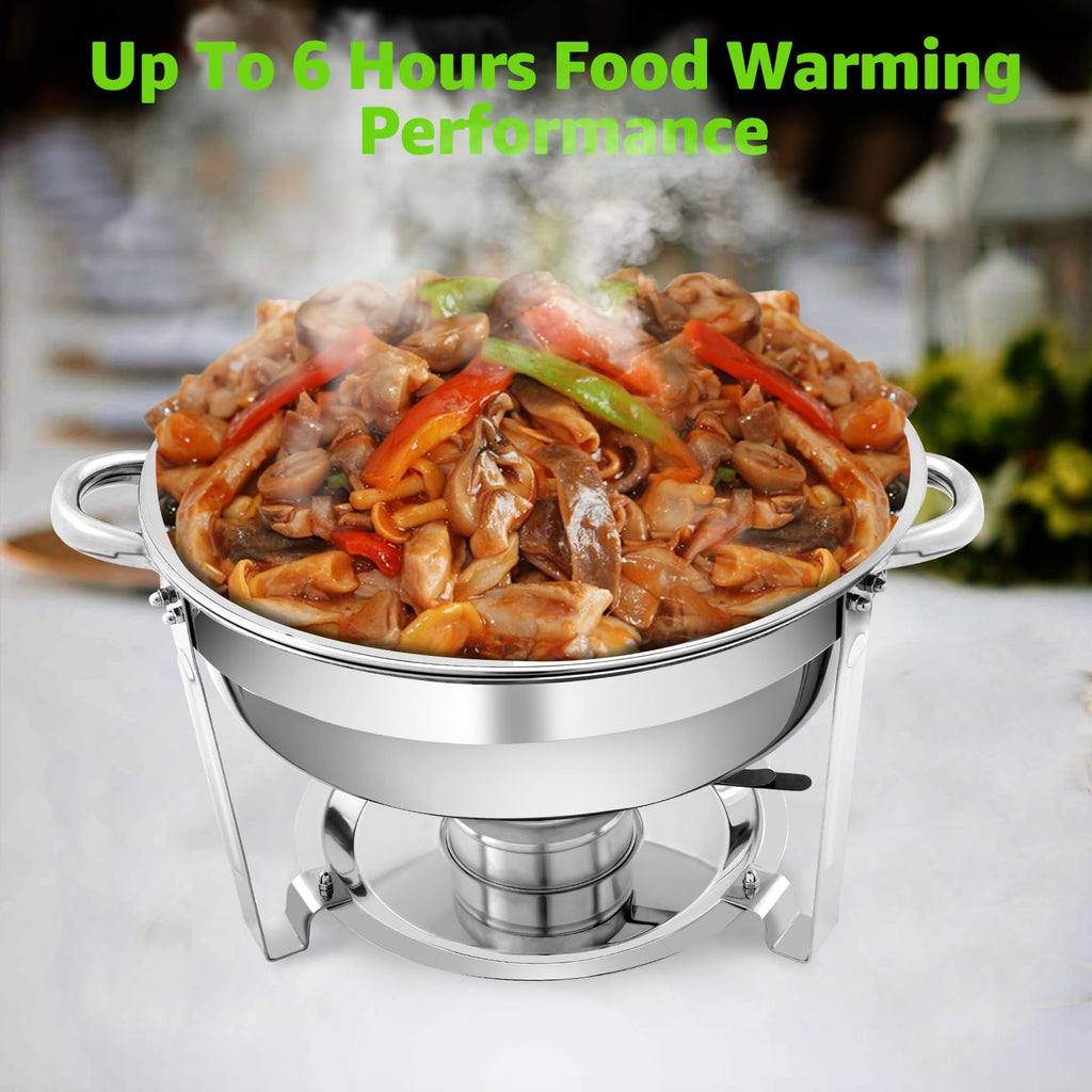 5 QT Chafing Dishes 4 PACK, Premium Stainless Steel Complete Set