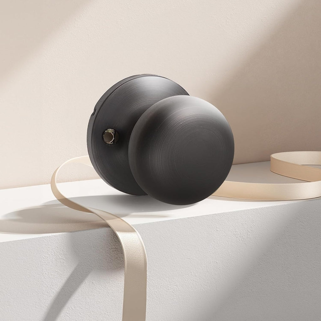 4 Pack Single Dummy Door Knobs Oil Rubbed Bronze Half Dummy Door Knob for Closet Round Interior Door Knob Pull Door