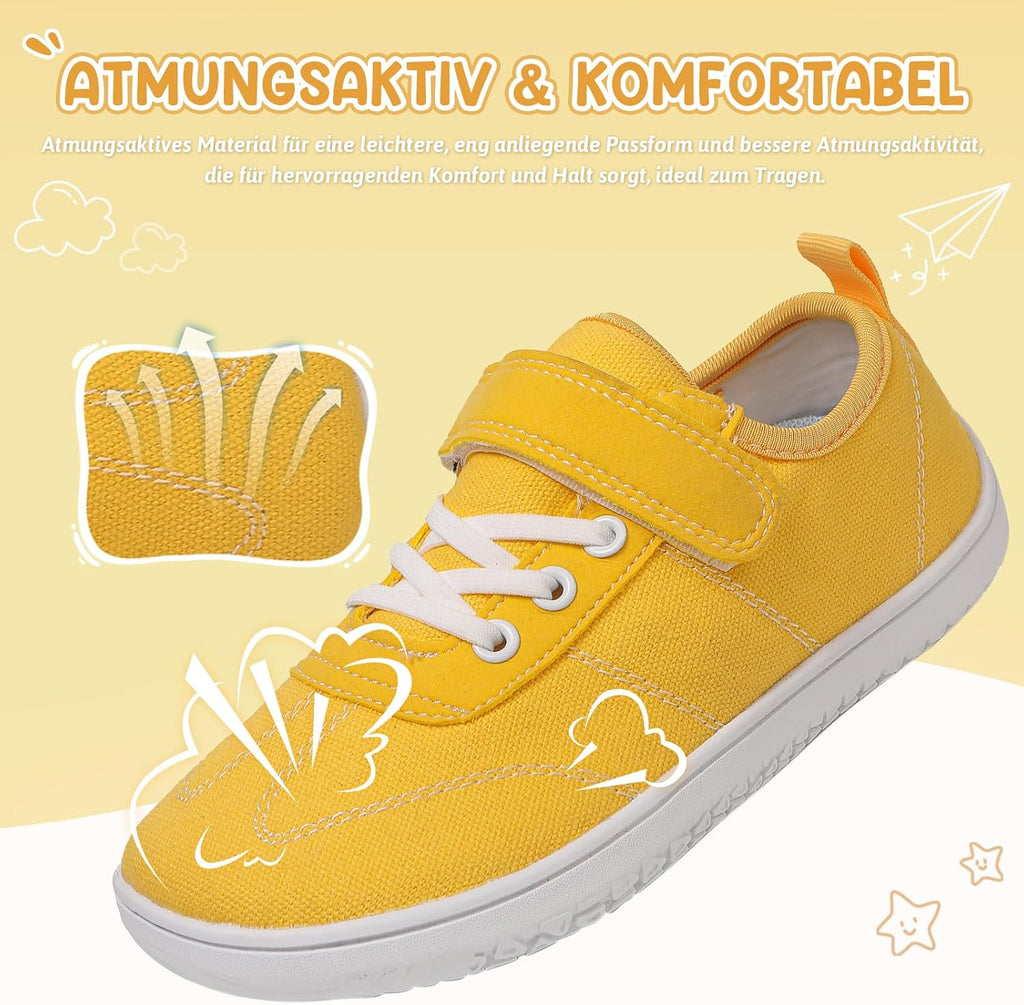 Kids Wide Toe Box Barefoot Shoes Breathable Comfy Summer Canvas Sneakers | Toddler Boys/Girls Zero Drop Minimalist