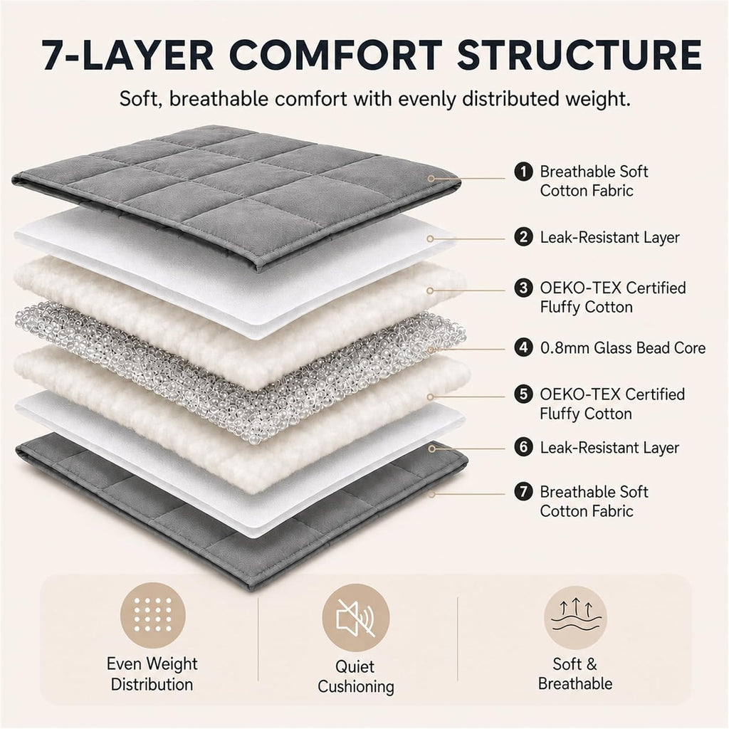 Weighted Blanket for Adults(60"x80",20lbs, Grey) Queen Size Soft Cooling Heavy Blanket for Sleeping, Breathable