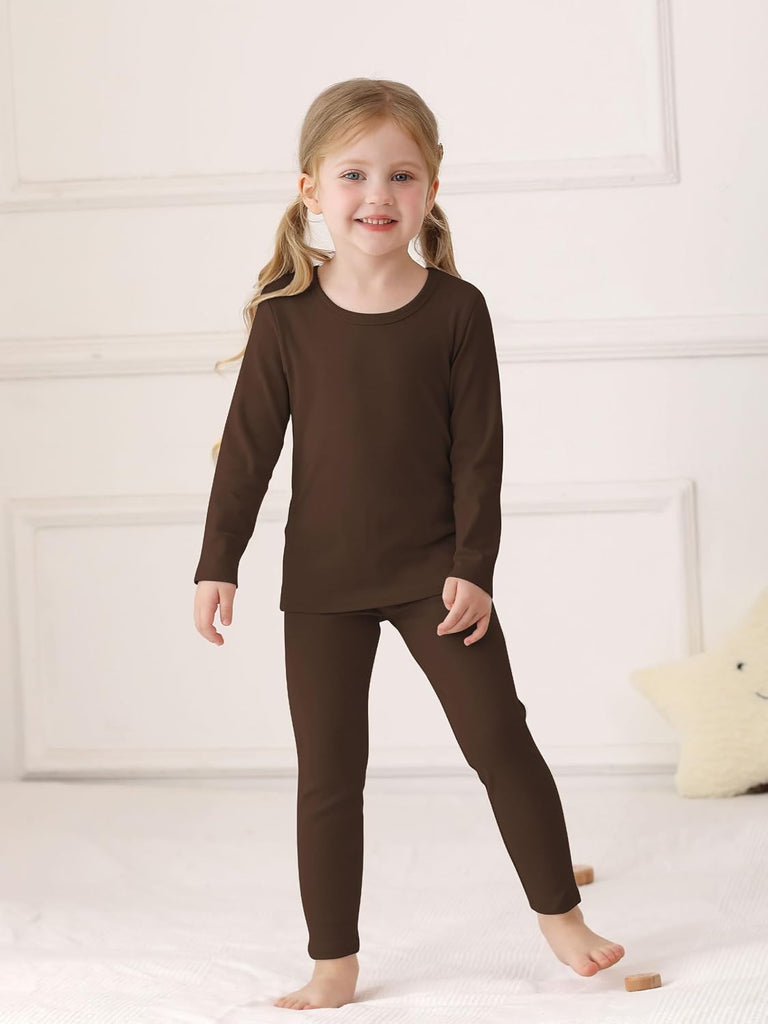 Baby Toddler Boys Girls Cotton Long Sleeve Shirt and Legging Set Kids Ribbed Basic Pant Piece for Daily Life