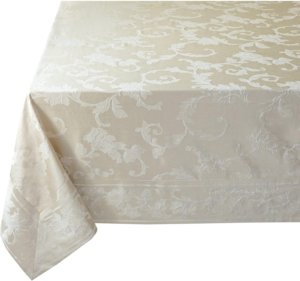 Harmony Scroll Woven Damask Fabric Tablecloth, Everyday, Parties, Special Occasions, Weddings and Ho