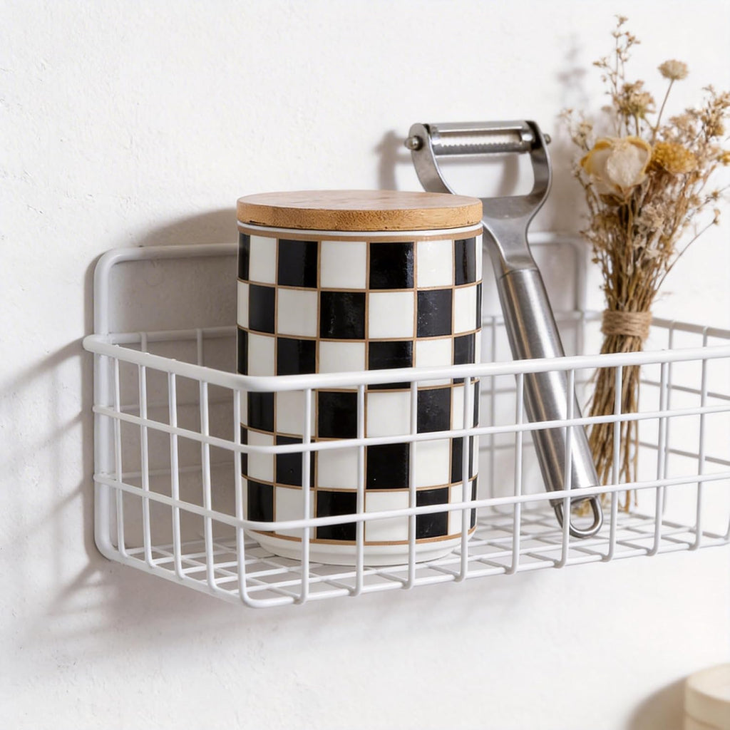 Kitchen Countertop Ceramic Checkered Canisters,Black And White Food Storage Containers With Lid,Airtight Kitchen