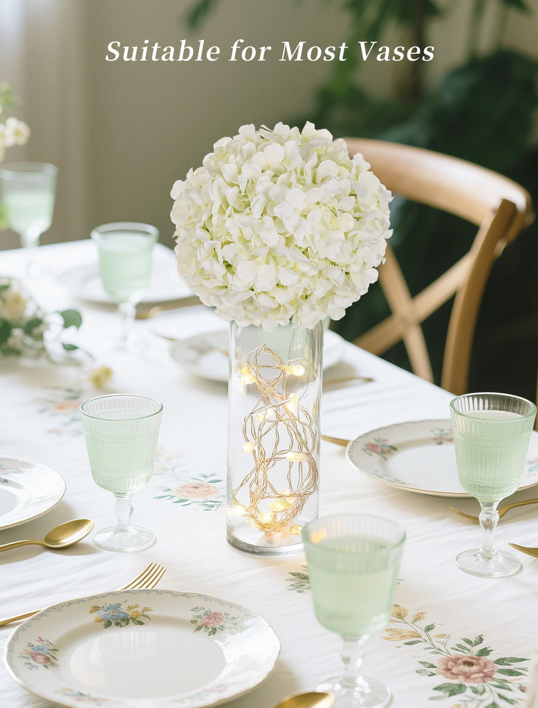 Fake Flower Ball Centerpieces for Wedding, 10 Pcs, White