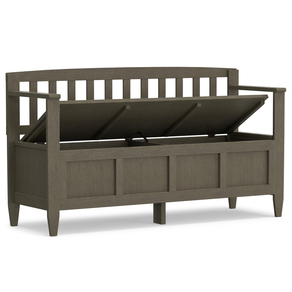 Brooklyn 48" Wide Solid Wood Storage Bench in Farmhouse Grey