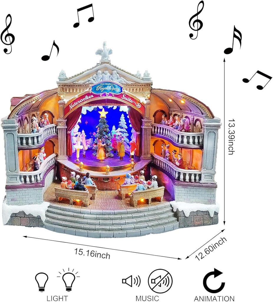 Christmas Village Centerpiece Decor, featuring LED Lights (Opera House)