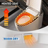 Smart Bidet Toilet with Pump-Assisted Dual Flush, Foam System, Foot Sensor Operation, 12-Inch Rough-In, Heated Seat, Warm Water, Air Dryer, LED Display, Night Light