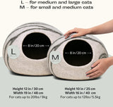 Cat Cave - Premium Felt Cat Bed for Indoor Cats, Handmade Merino Wool (Light Grey, Medium)