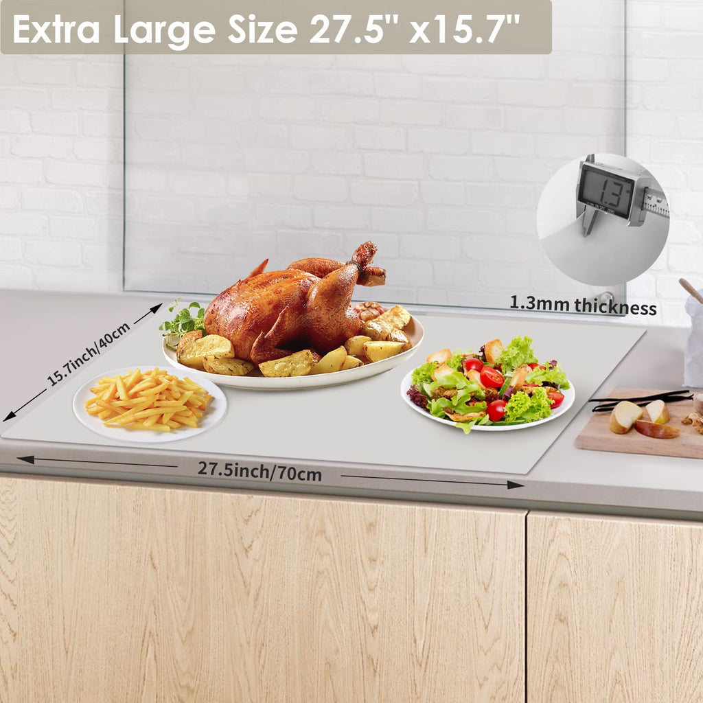 Extra Large Silicone Table Mat, Food-Grade Silicone Mat for Crafts Kids Placemat Desk Countertop Waterproof Protector