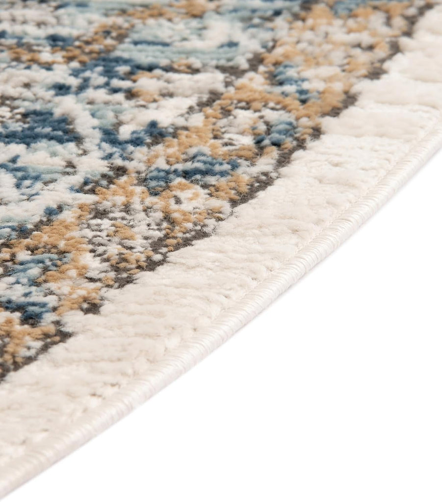 Nyla Collection Area Rug - Winner (6' 1" x 9' Oval Blue/Dark Gray)