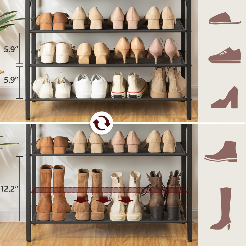 10 Tier Shoe Rack Organizer for Closet, Holds 36-40 Pairs, Tall Metal Shoe Storage Shelf, Sturdy Freestanding Shoe
