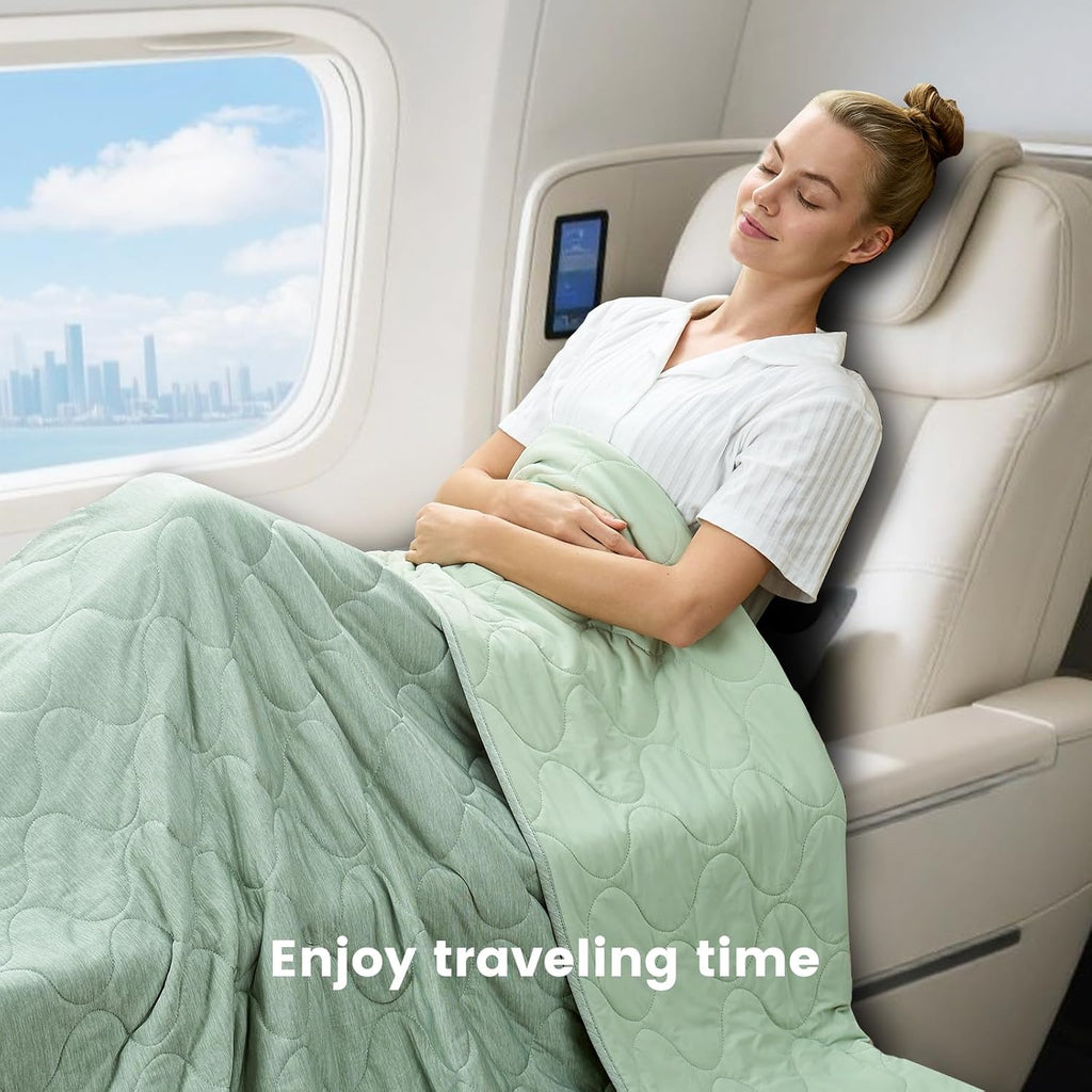Cooling Dual-Sided Blanket for Hot Sleepers, Q-Max>0.46 Lightweight Soft Breathable Bed Blanket, Double Side Cooling