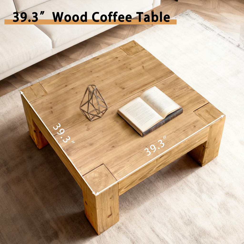 Square Large Coffee Table Mid Century Modern Center Table