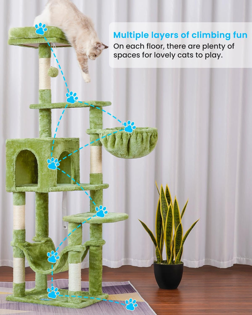 Cat Tree, Multi-Level Sisal Covered Scratching Posts