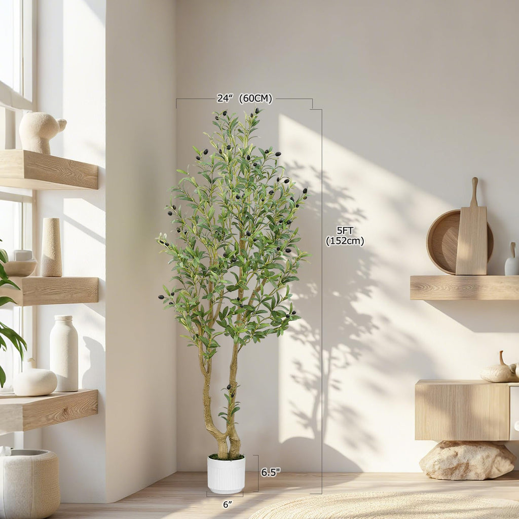 5FT Artificial Olive Tree Indoor Living Room Office Entryway Decor