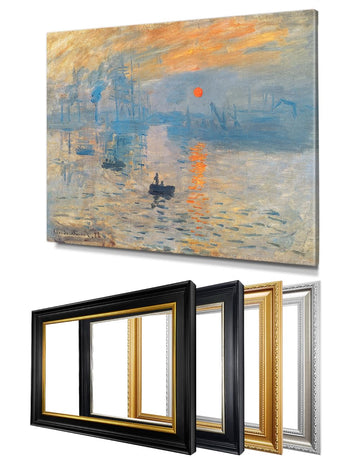 Claude Monet Canvas Wall Art, Impression Sunrise, 40x30