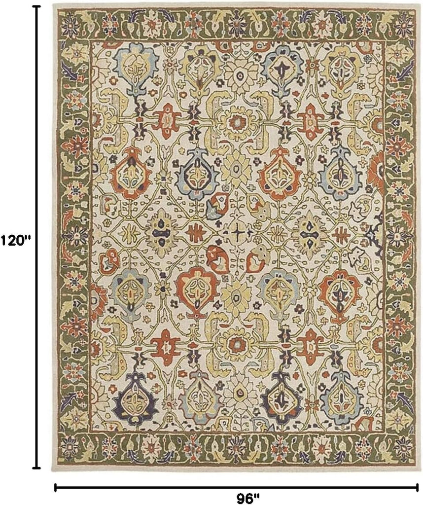 Handmade Traditional Oriental Premium 100% Wool Area Rugs & Carpet Luxury Home (Beige, 9x12 Rectangular)