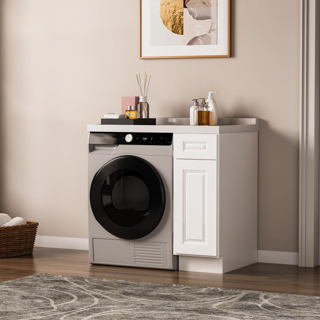 12" Kitchen Base Cabinet, Sideboard Storage Cabinet with Soft-Close Drawer and Adjustable Shelf, RTA Base Cabinet