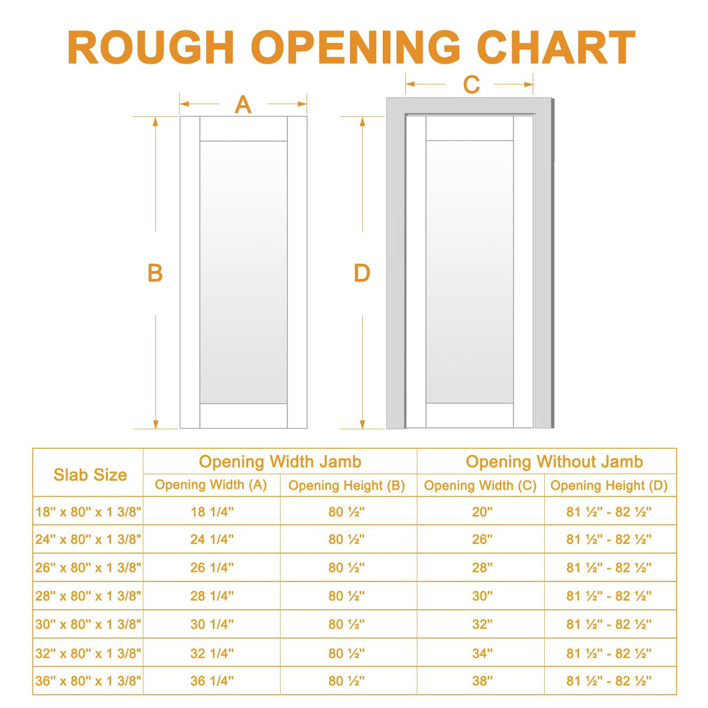 32x80 Interior Door Slab, 6-Lite Clear Glass Doors, Pantry Door, Room Doors