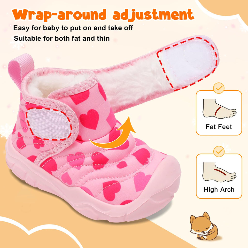 Baby Winter Shoes Baby Snow Booties Warm Fleece Infant Slippers