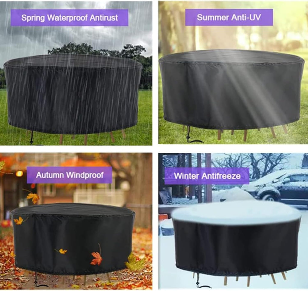 Waterproof Patio Furniture Set Cover Round 84"D x 31"H