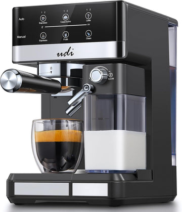 Espresso Machine, 20 Bar Automatic Cappuccino & Latte Coffee Maker | Auto or Manual Quick Brew Dual Boiler