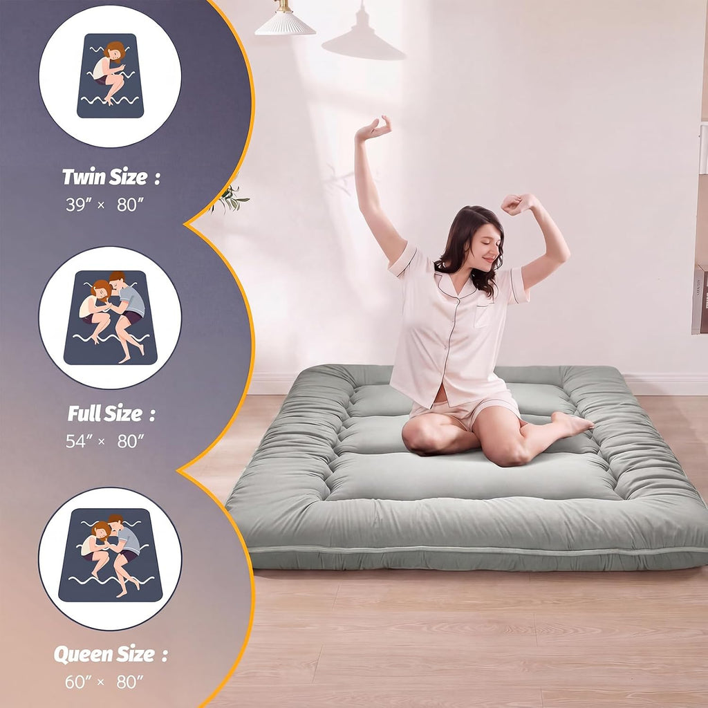 6" Extra Thick Japanese Floor Mattress Folding Futon Mattress