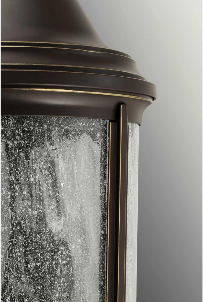 Ashmore Collection 3-Light Water Seeded Glass New Traditional Outdoor Hanging Lantern Light Antique Bronze