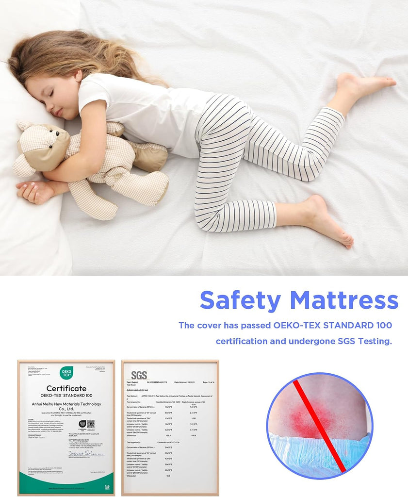 Pack and Play Mattress (38"x26"x1.5'') Certified, Hypoallergenic Dual-Sided Portable Crib Mattress Pad for Play Pen