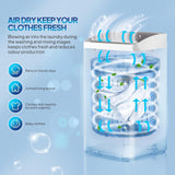 17.8LBS Portable Washing Machine, Full-Automatic Electric Laundry Machine with Stainless Steel Drum, Compact Washer