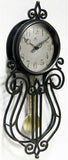 Infinity Instruments 20 inch x 9 Inch Classic Traditional Vintage Rustic Farmhouse Pendulum Non-Ticking Silent Battery Operated Easy to...