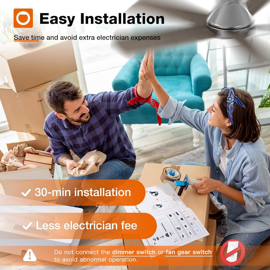 Ceiling Fans with Lights, 42 Inch Low Profile Ceiling Fan with Light And Remote Control, Flush Mount, Reversible, 3CCT, Dimmable, Quiet, Nickel Small Ceiling Fan for Bedroom Indoor/Outdoor Use A103-B0CLNLM3RR