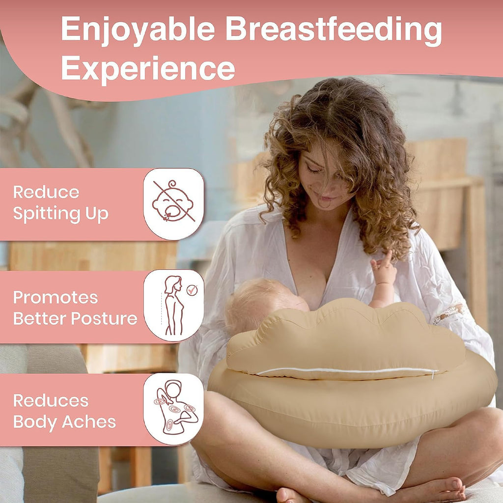 Nursing Pillow, Breastfeeding Pillows for Enhanced Safety & Comfort for Mom & Baby, Removable Polyester Cover