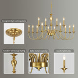 15 Light Gold Chandeliers for Dining Room Light Fixtures Over Table, Large Farmhouse Chandelier for Living Room , Industrial Candle Hanging for Foyer Staircase Bedroom Kitchen Island Restaurants A109-B0F29325FV