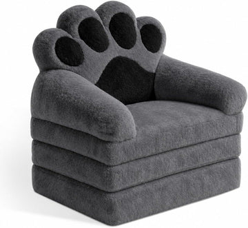 2-in-1 Folding Sofa Bed, Convertible Sleeper Chair, Cat Paw Backrest