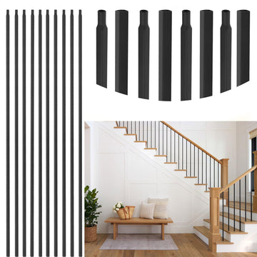 50pcs Wrought Iron Balusters, 1/2"x44" Iron Balusters for Staircase