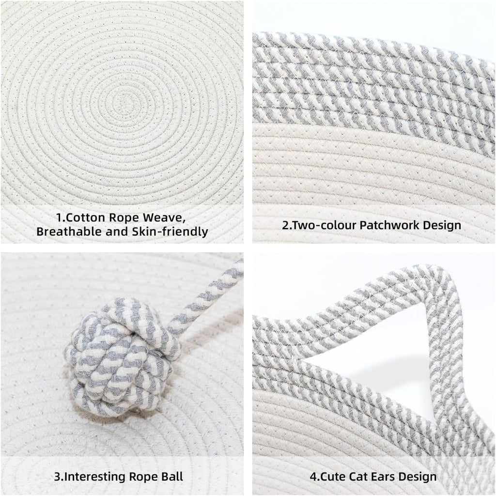 Cat Bed, Cotton Rope Instinct Basket for Cats, Handwoven Cat Beds