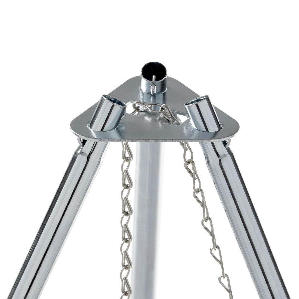 Tripod Campfire Grill & Lantern Hanger, Steel Firepit Cooking Rack