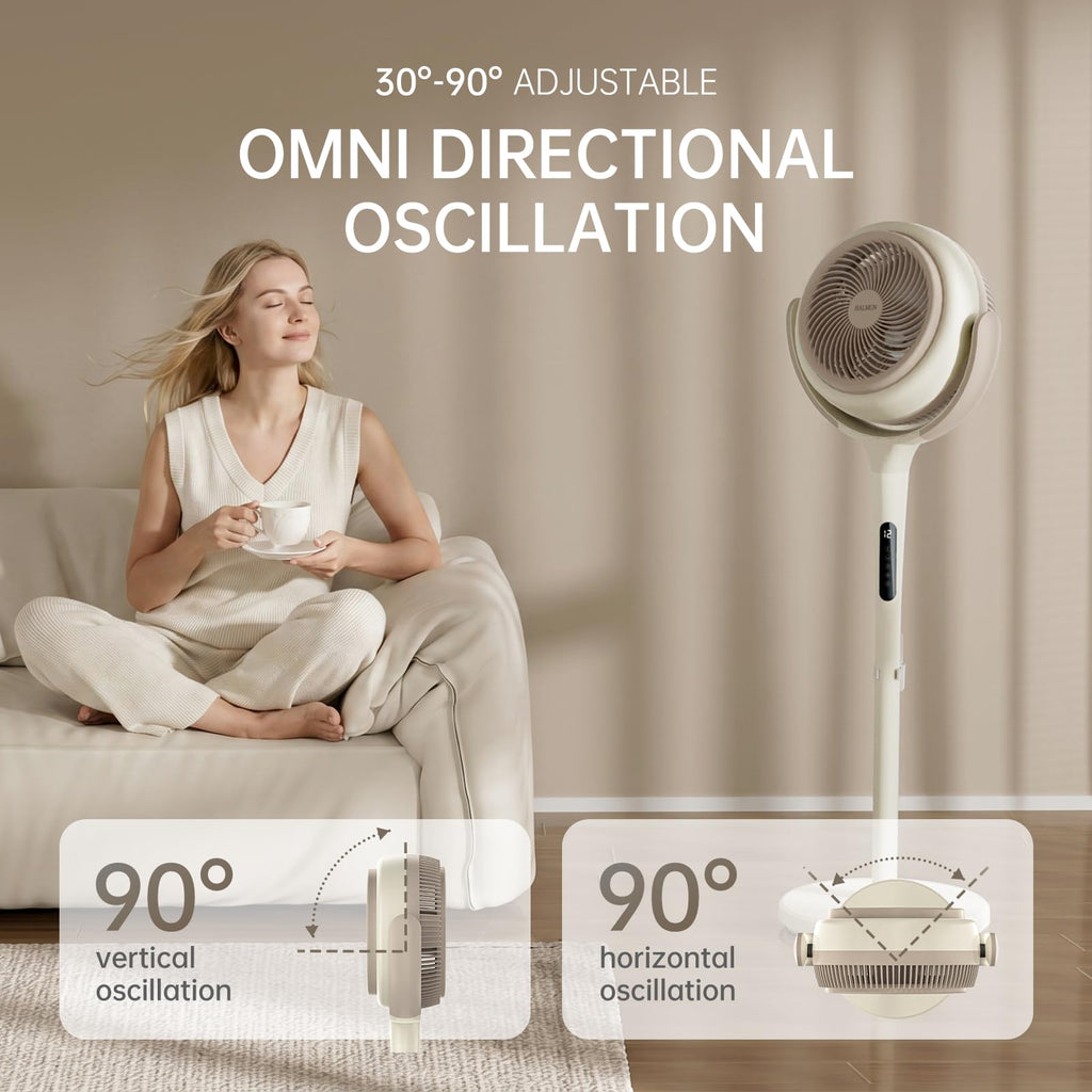 Standing Fan , 1100CFM Pedestal Fans Oscillating with Remote and Night Light, 3 Modes Floor Fan with DC Motor, 25dB