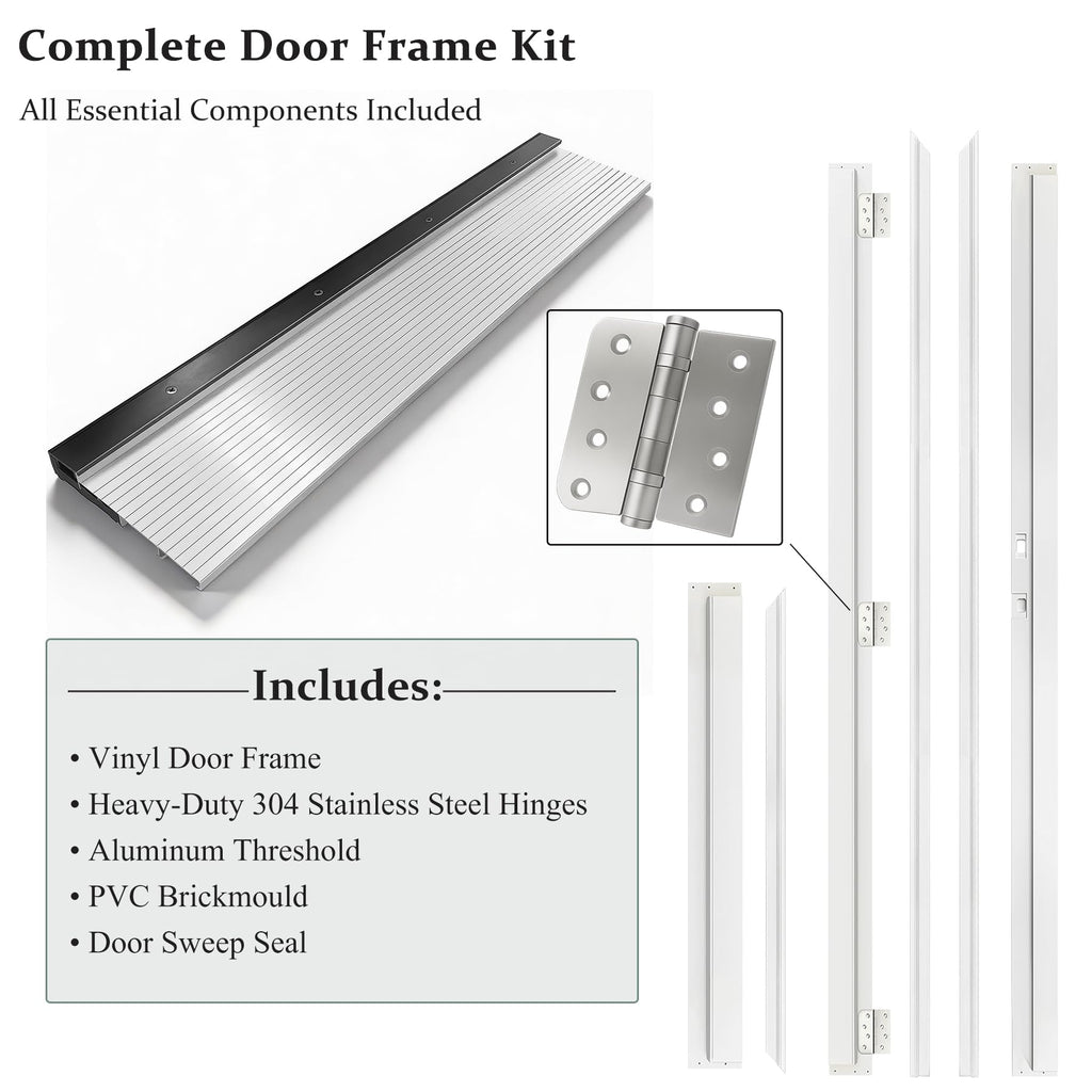 36'' x 80'' Fiberglass Front Entry Door Black, 6-9/16in Jamb Exterior Door Left Hand Inswing Woodgrain Finish