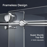 Frameless Shower Door, 56-60" W x 75" H Sliding Shower Doors