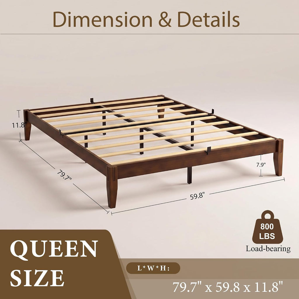 Bamboo Japanese Joinery Bed Frame, Platform Bed Frame