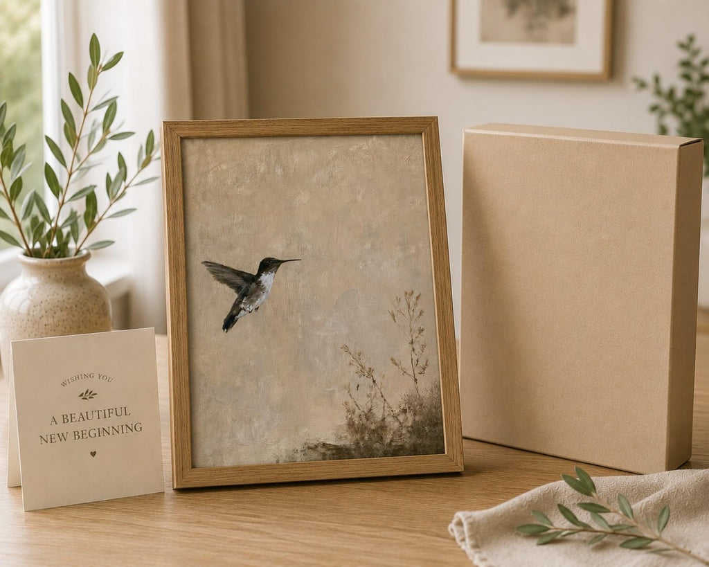 Hummingbird Wall Art Botanical Framed Prints Vintage Bird Pictures