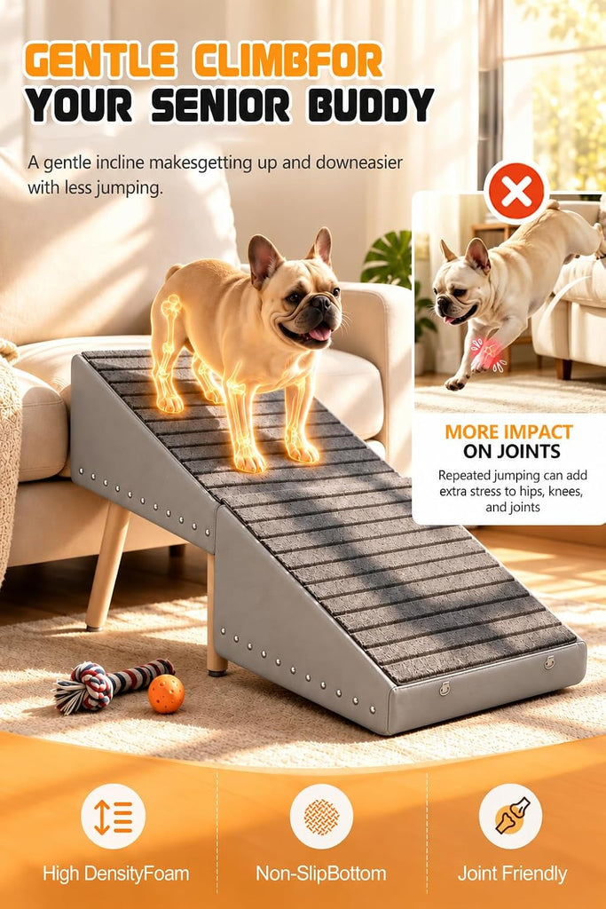 Dog Stairs for Couch, 3-in-1 Dog Safety Ramp and Storage Ottoman