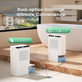 Dehumidifiers for Home, 2000 Sq.Ft Small Dehumidifier with 3.3ft Drain Hose, 2.5L Tank, Timer Sleep Mode