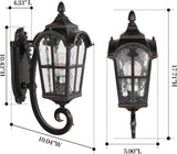 Outdoor Wall Light Fixtures Black Roman 17.71" H Exterior Wall Lantern Waterproof Sconce Porch Lights Wall Mount with Water Glass Shade for House A123-B08CRLZXYQ